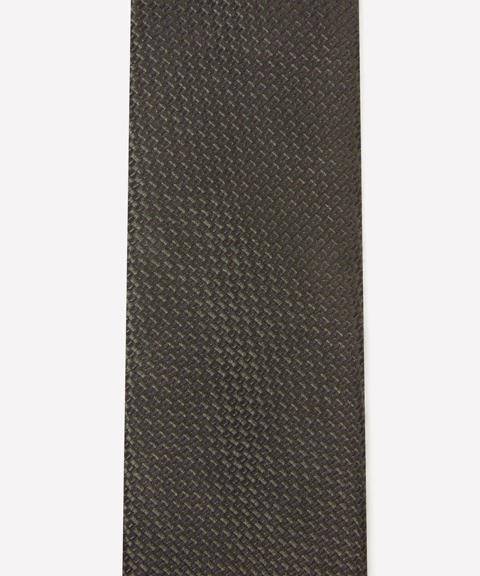 Deep Green Tonal Textured Woven Silk Tie