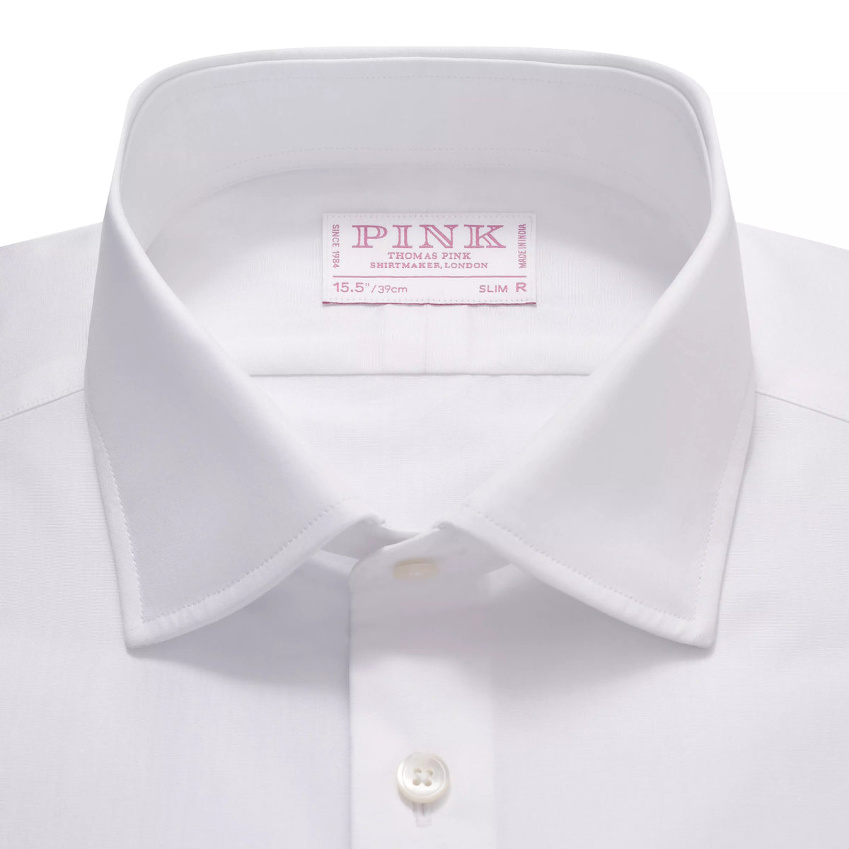 White Slim Fit Formal Double Cuff Ramses Poplin Shirt