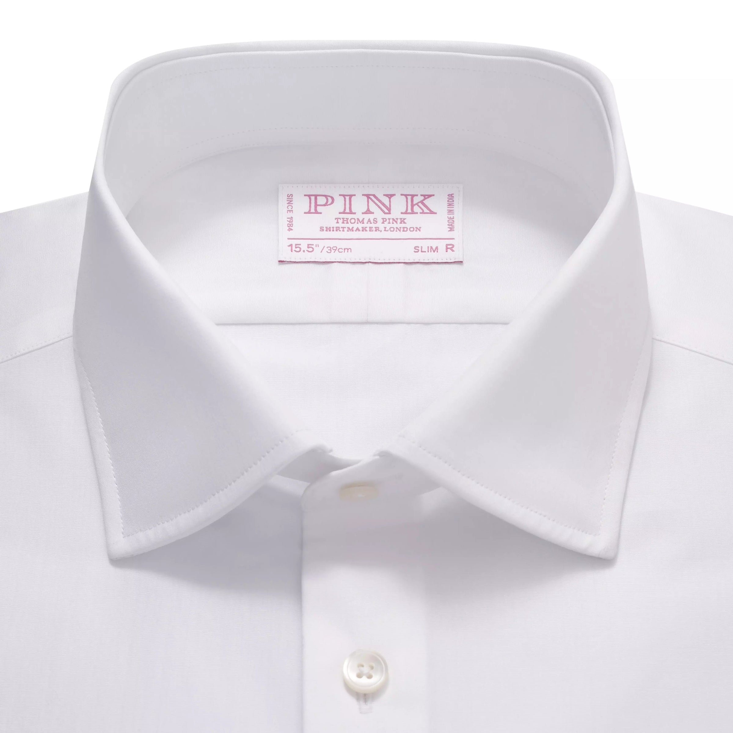 White Slim Fit Formal Double Cuff Ramses Poplin Shirt