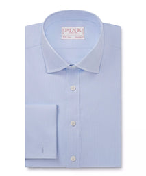 Pale Blue Tailored Fit Double Cuff Royal Oxford Formal Shirt