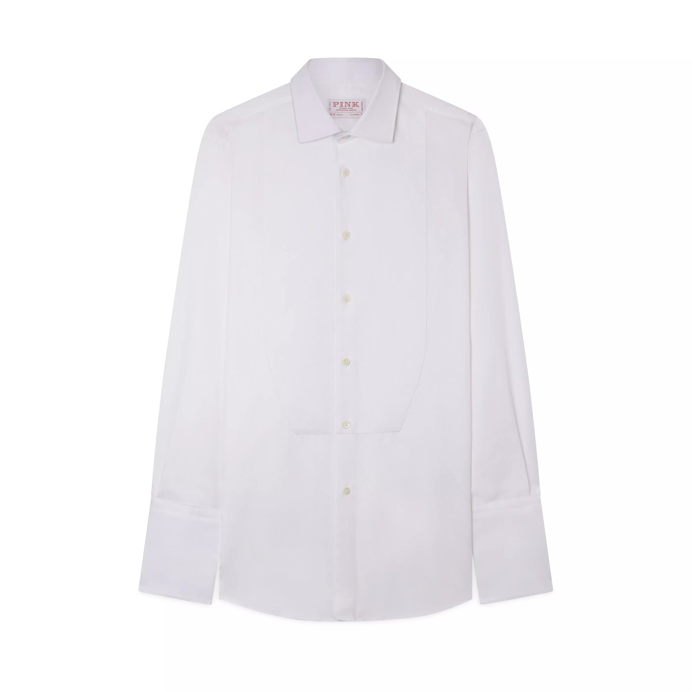 White Tailored Fit Double Cuff Marcella Twill Evening Shirt