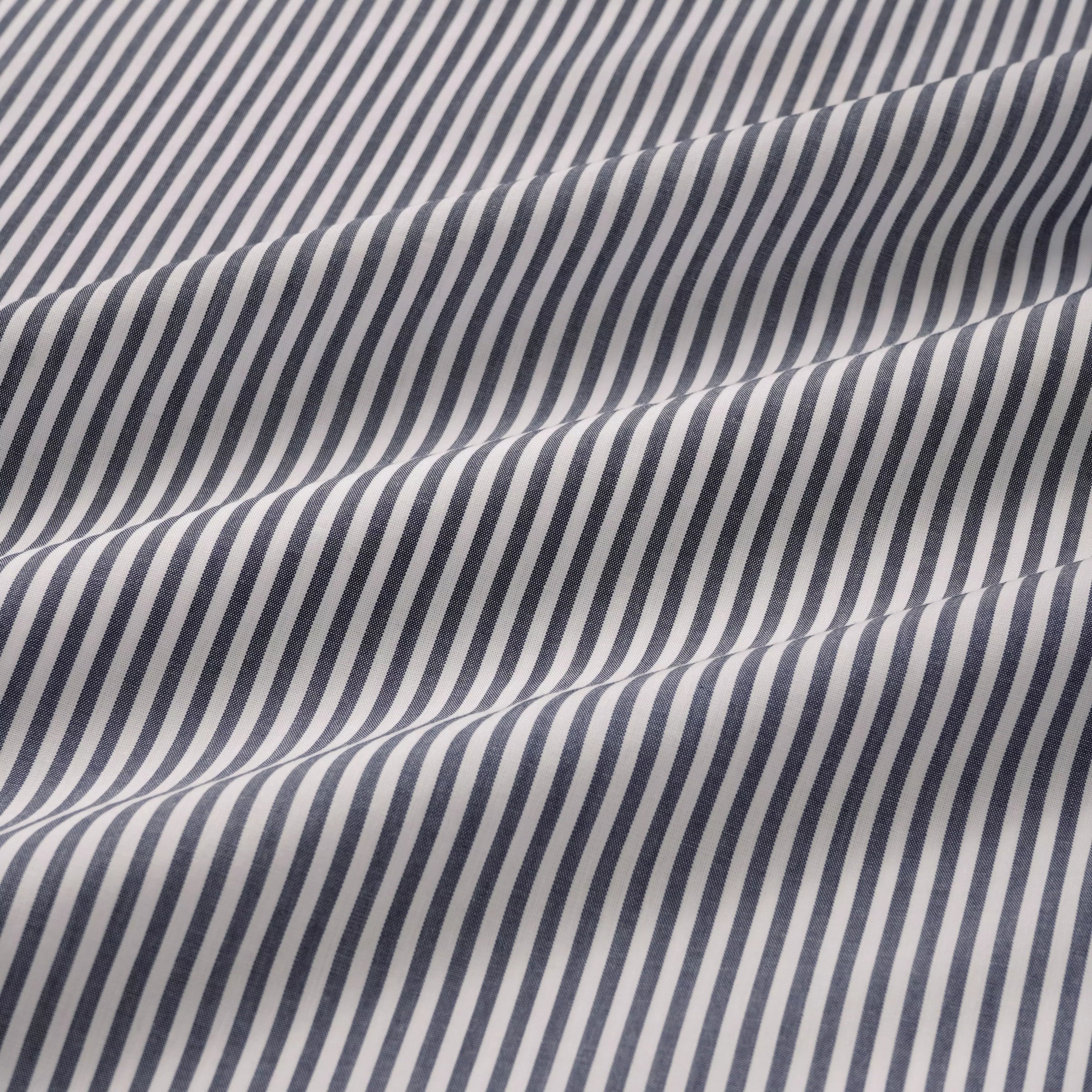 Charcoal Grey & White Classic Fit Double Cuff Panama Stripe Formal Shirt