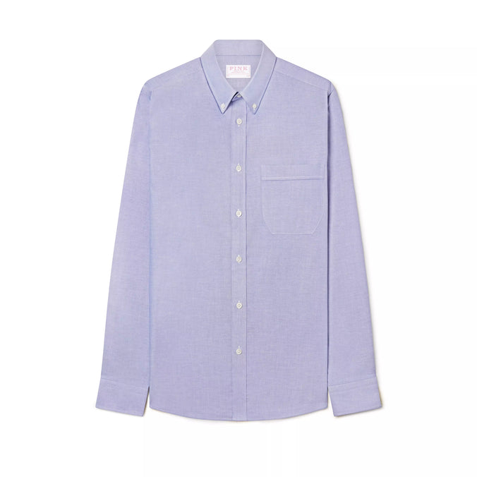 Blue Slim Fit Smart Casual Open Weave Oxford Shirt