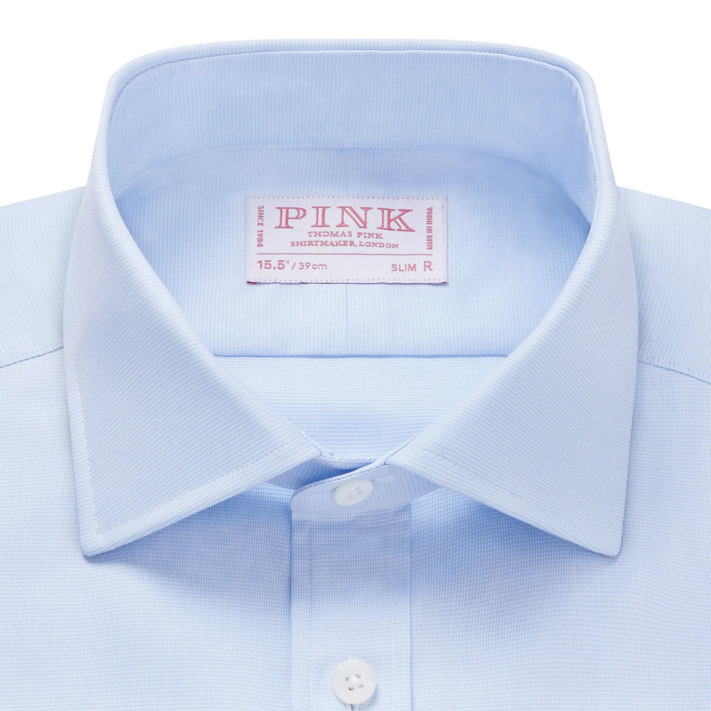 Pale Blue & White Slim Fit Puppytooth Formal Shirt