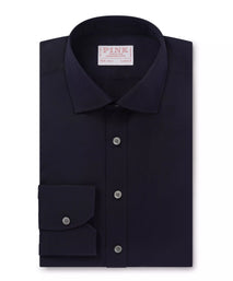 Navy Blue Classic Fit Ramses Cotton Poplin Formal Shirt