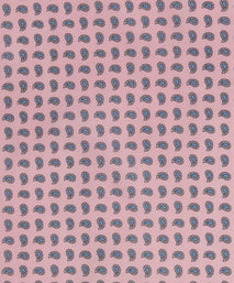 Pale Pink & Blue Small Paisley Motif Silk Printed Pocket Square